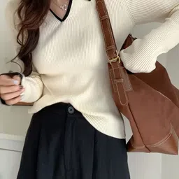 houseofcommon Casual Regular Sleeves Solid Women Beige Top image 3