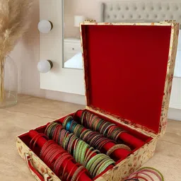 cgc Premium Quality Bangle Box With 4 Rods And Lock system To Carry Bangles. Storage Box, makeup organizer, makeup storage box Vanity Box-picture-10