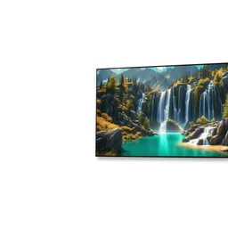 nestroots Black Canvas Framed Lush Green Waterfall in Forest Wall Painting(18X36 Inch) image 5