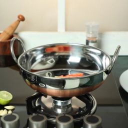 hazel 1.8 Ltr Alfa Premium Heavy Gauge Stainless Steel Kadhai with Copper Bottom-picture-37