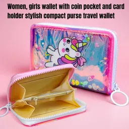 amycaur Women Casual Pink Genuine Leather Wallet image 4
