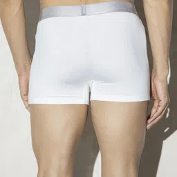 john players Contoured Crotch Cotton Fabric (White) Solid Men Trunk image 3