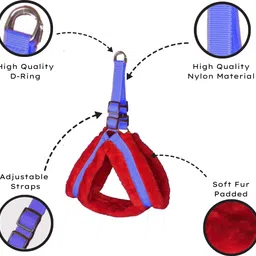 alcazar Fur Harness, Leash & Collar Combo Set (Recommanded for 5-15KG PET) Adjustable Dog Harness & Leash image 3