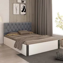 Orbit King Size Bed in Frosty White Finish with Box Storage-image-15