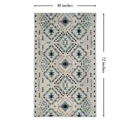 sapana carpet-mats Cream Abstract 4 ft x 6 ft Machine Made Carpet image 3