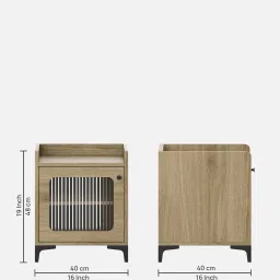 mintwud from pepperfry Vida Bedside Table in Santana Oak Finish image 2