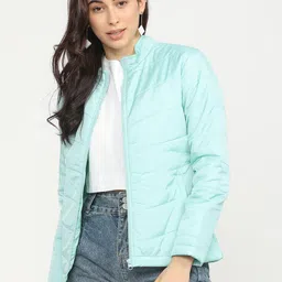 Tokyo Talkies Women Blue Padded Jacket-picture-33