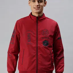 SHOWOFF Men Red Tailored Jacket with Patchwork-picture-16