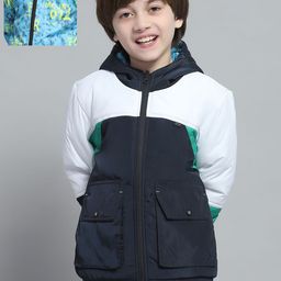Monte Carlo Boys Hooded Colourblocked Casual Reversible Bomber Jacket-image-43