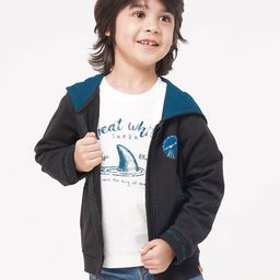Ed-a-Mamma Boys Black Open Front Jacket with Patchwork-picture-40