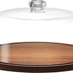 replex Cake Stand with Dome,Cake Cutting Holder for Birthdays & Party,wooden Cake Stand Wooden, Acrylic Cake Server-picture-12