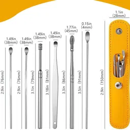 hannea Ear Candles Kit Earwax Removal Tools 10 Ear Candles Discs Swabs Storage Case image 2