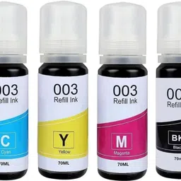 kalar 003/001 Ink for L3110,L3150,L3250,L3152, L3210, Printer Black + Tri Color Combo Pack Ink Bottle-picture-12