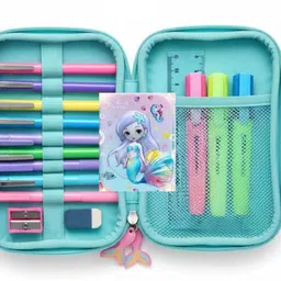 emrika Mermaid Princess 3D Hardtop Pencil Case for Kids Geometry Box image 3
