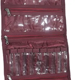 heart home Parachute Travel Organizer Pouch with Hanging Hook | Maroon Accessories Organizer image 2