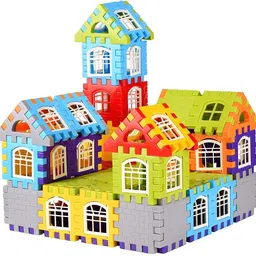 Building Blocks for Kids, (50 Pieces Blocks) House Building Blocks with Windows-image-0