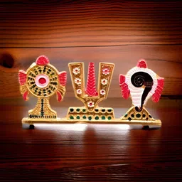 laxmi enterprises Tirupati Balaji Shankh Chakra Tilak Car, Shop, for Home & Office Table Decor Decorative Showpiece - 5 cm image 2