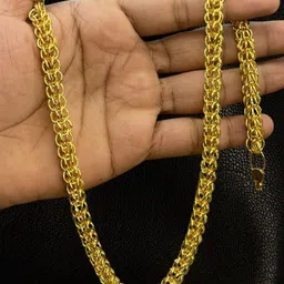 rkb sales 1gm gold plated High Quality Indian Polished chain “20” Inch for men Gold-plated Plated Alloy Chain-picture-12