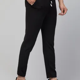 mk brothers Pack of 2 Men Solid Black, Blue Track Pants image 4