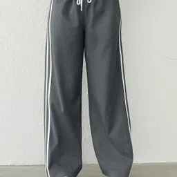 sakhwala Women Striped Grey Track Pants image 4