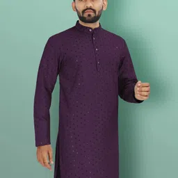 vebnor Men Self Design Jacquard Straight Kurta image 5