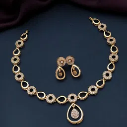 influtive Brass, Copper Gold-plated Gold Jewel Set image 4