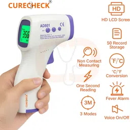 curecheck Infrared Thermometer with 2AA Batteries AD801 Thermometer image 3