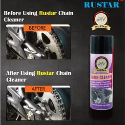 rustar Combo of Chain Lube+ Chain Cleaner+ Car & Bike Polish with Chain Brush & Foam |Cleans| Shines & Protects Chain| Car Dashboard Interior & Exterior Cleaning| Chain Oil image 2