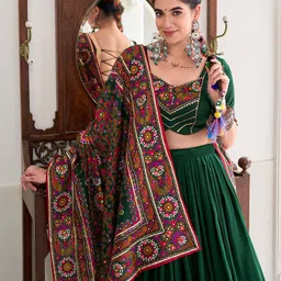 deepkala designer Floral Print Semi Stitched Lehenga Choli image 5