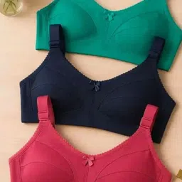 sutjena Pack of 3 Women Full Coverage Non Padded Bra-picture-42