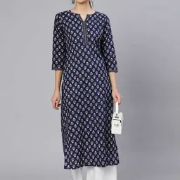 klpsk Women Geometric Print Cotton Blend A-line Kurta-picture-15