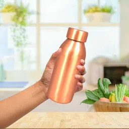 bhalaria Pure Copper Water Bottle Copper Bottle With Joint Free & Leak Proof 500 Ml 500 ml Bottle image 5