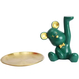 TIED RIBBONS Bear Statue with Tray Organizer Statue Showpiece image 3