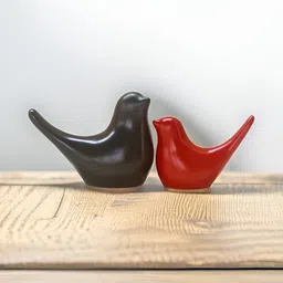 BECKON VENTURE Black & Red 2 Pieces Birds Figurine Showpieces-image-28