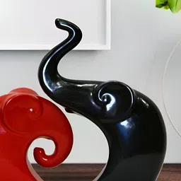 BECKON VENTURE Black 2 Pieces Elephant with Baby Showpiece-image-37