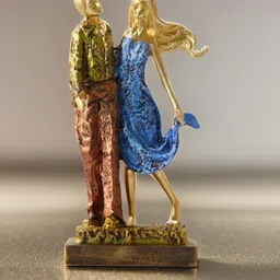 BECKON VENTURE Blue & Gold Toned Romantic Love Couple Showpiece-image-45