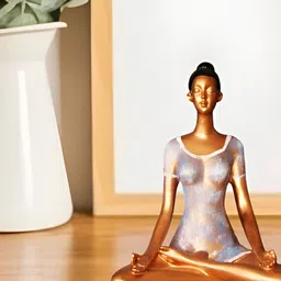 BECKON VENTURE Gold Toned & Silver Toned Yogapranayam Figurine Showpiece-image-55