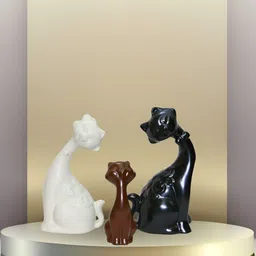 BECKON VENTURE White 3 Pieces Cat Family Statue  Showpiece-picture-21