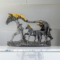 BECKON VENTURE Grey & Gold Toned  Animals Figurine Showpiece-image-80