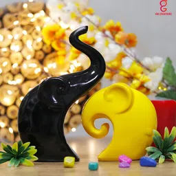 GW CREATIONS Black & Yellow 2 Pieces Figurine Showpieces-image-82