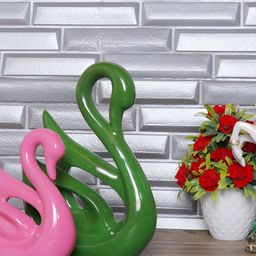 GW CREATIONS Green & Pink Swan Couple Statue Figurine Showpiece-picture-38