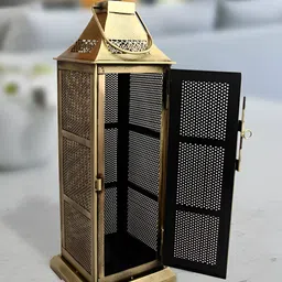 HANDICRAFTS PARADISE Gold Toned Tea Light Lamp shaped Extra Large Showpiece-image-28