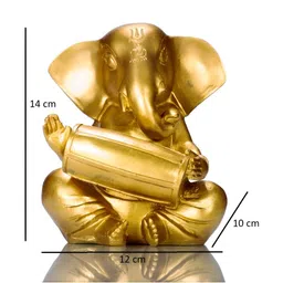 BECKON VENTURE Gold Toned Polyresin Medium Religious Figurine Showpiece image 3