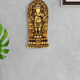 Artarium LLP Gold Toned Religious Standing Shree Ganesha Ji Showpiece image 2