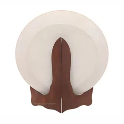 HANDICRAFTS PARADISE Gold Toned & Red Marble Round Plate Showpiece image 2