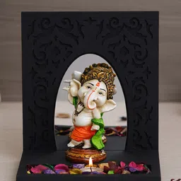 eCraftIndia Black & Orange Ganesh Idol Showpiece-picture-25