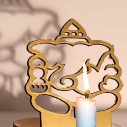 MEMOIR Gold Toned Ganesh Cutout Shadow Reflector Showpiece-picture-31