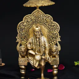 eCraftIndia Gold-Toned Sai Baba Brass Showpieces-image-66