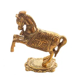 Fashion Bizz Gold-Toned Jumping Horse Figurine Showpieces-picture-16