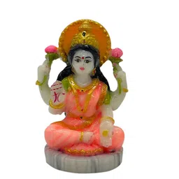 Gallery99 Pink Handpainted Lord Laxmi Idol Showpiece image 4